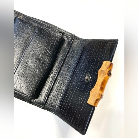 GUCCI BAMBOO GUCCISSIMA GG CANVAS LEATHER WALLET Vintage - Picture 4 of 12
